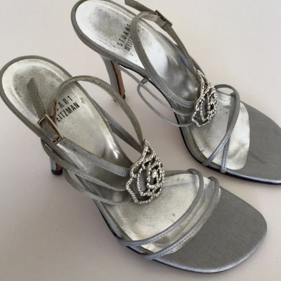 STUART WEITZMAN CRYSTAL FLOWER SANDALS SIZE 6 - Picture 5 of 16